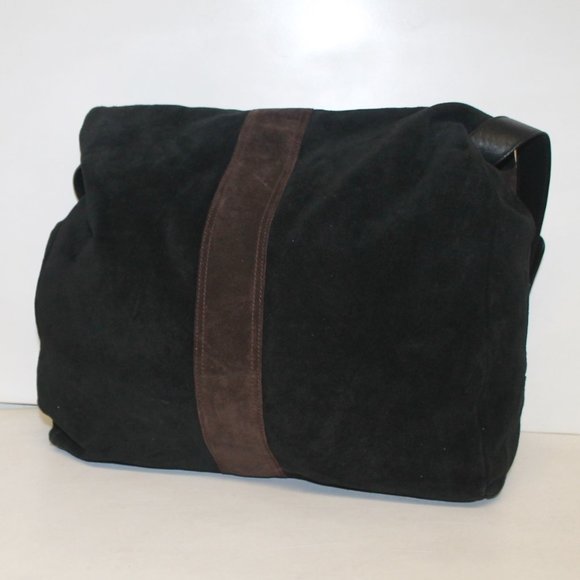 Large ECHO Suede Leather Flap Over Slouchy Shoulder Bag Handbag Purse - Picture 8 of 14